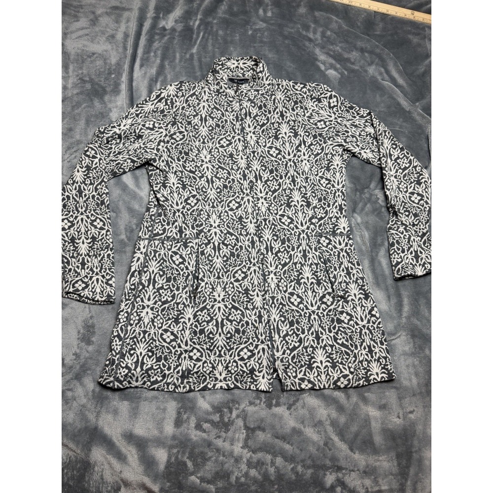 Ibex Merino Wool Patterned Full Zip Women's Sweater Jacket Large - Picture 2 of 12